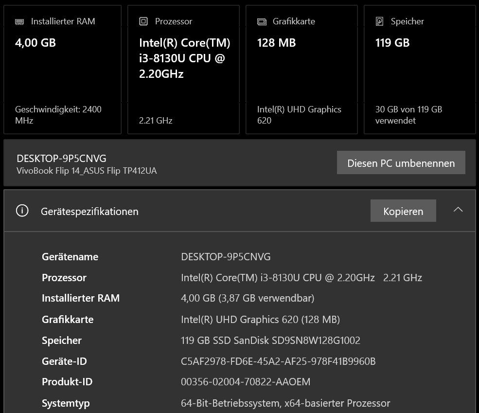 Asus Notebook: ASUS VivoBook Flip 14, Touchscreen – Usato da Gümligen venduto da yasko_s1907 4