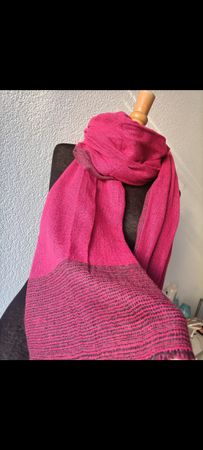 Écharpe Exclusive en 100%  Cashmere rose et gris  neuf