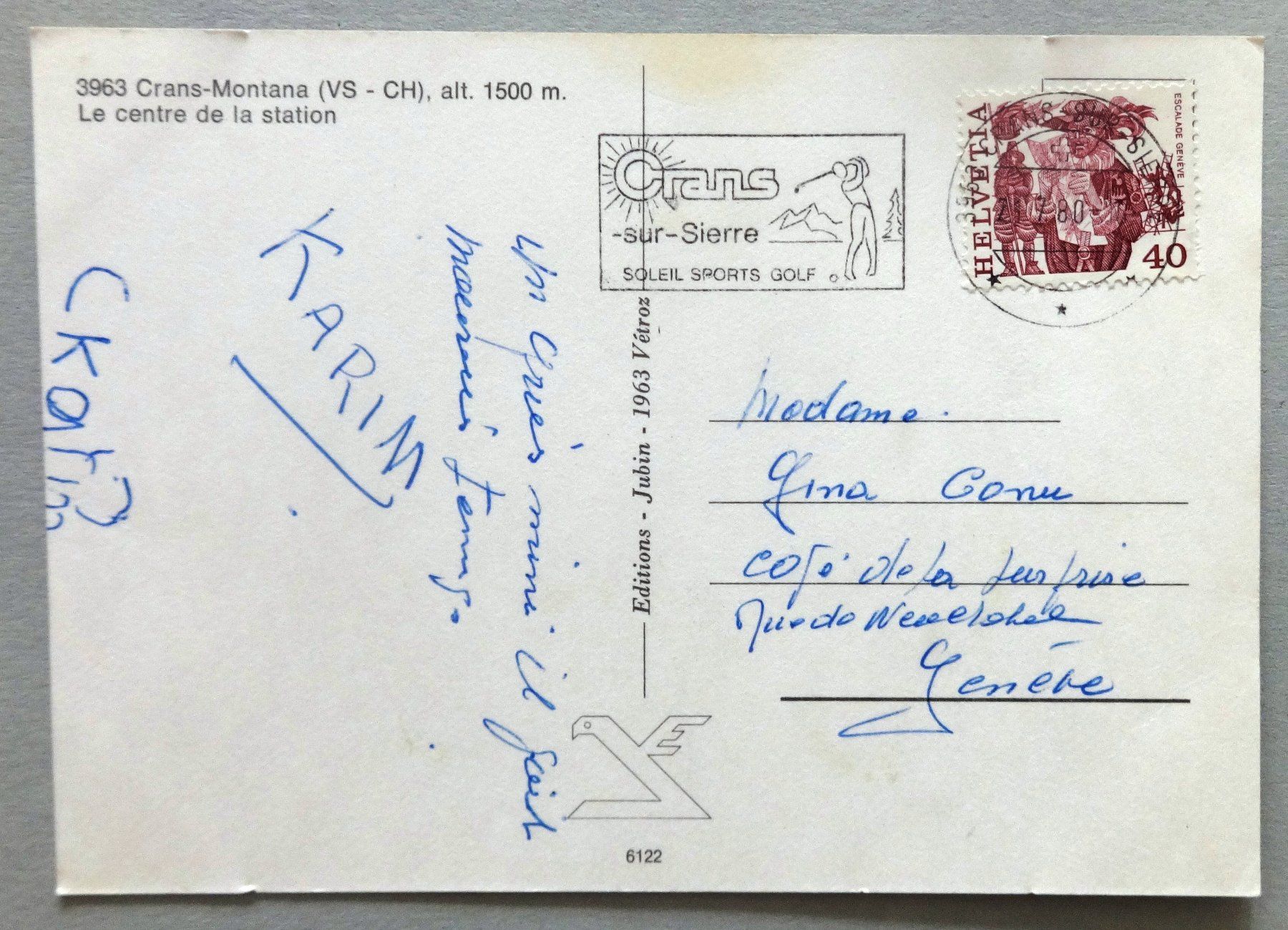 Cartoline postali: Crans-Montana, Le centre de la station – Usato da Fétigny venduto da Billy2miny 1