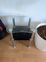 Beistelltisch Glas Metall schwarz guter Zustand