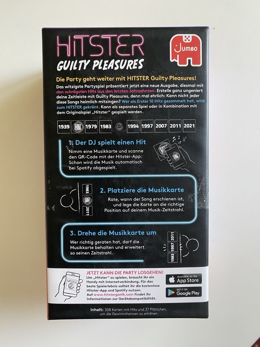 Jumbo Spiele: HITSTER Guilty Pleasures – Neu (gemäss Beschreibung) aus Zürich von Uiuiui 2