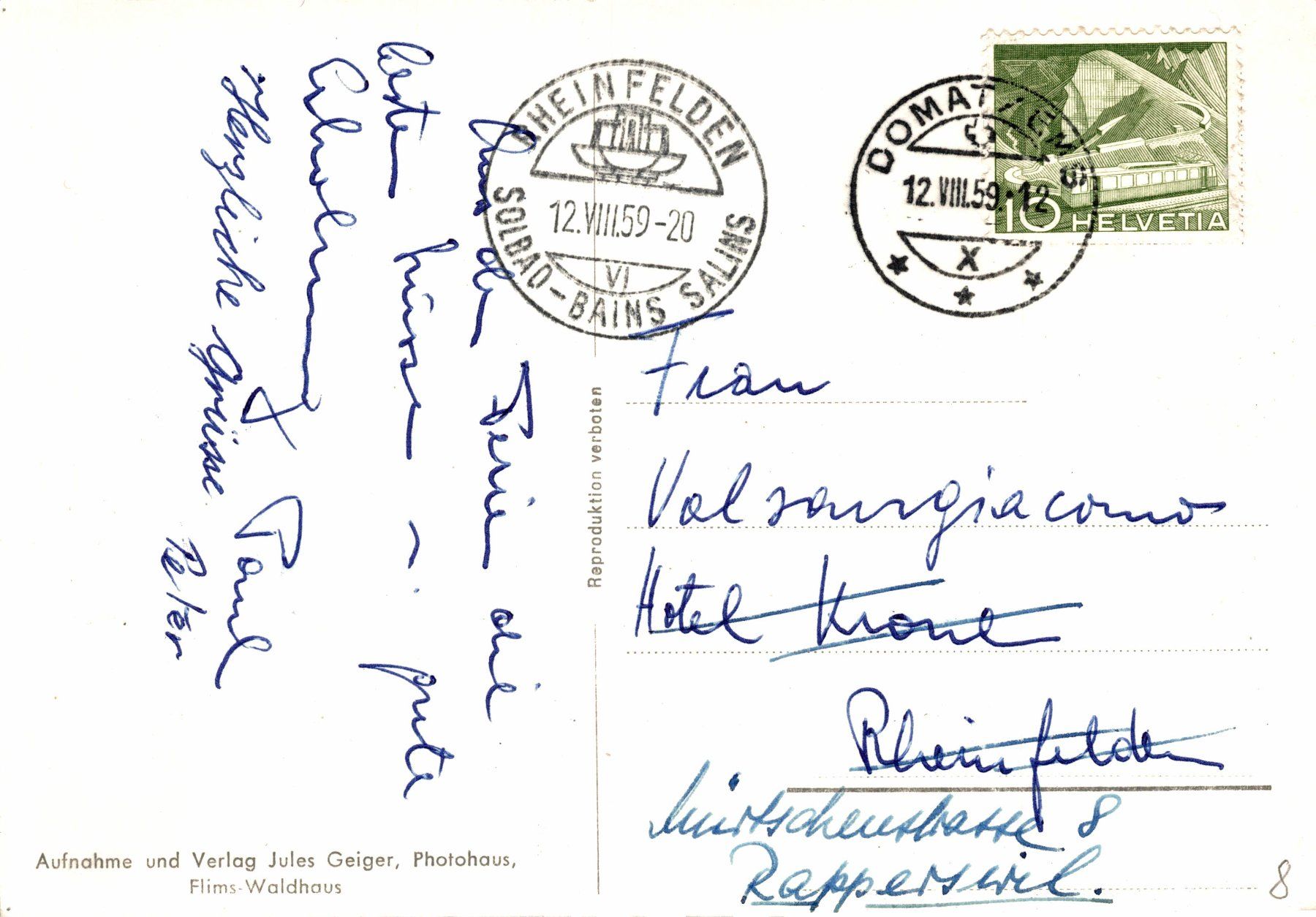 Cartoline postali: Auf dem Emser Maiensäss – Usato da Bronschhofen venduto da Astore 1