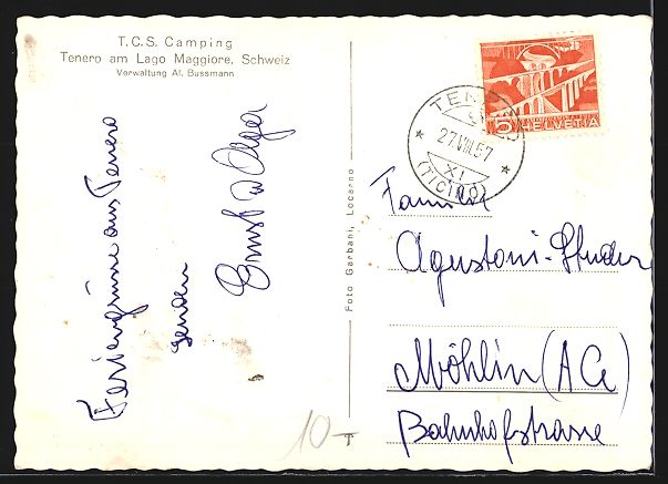 Ansichtskarten: Tenero /Lago Maggiore, Campingplatz TCS  – Gebraucht aus Berlin von bartko-reher 1