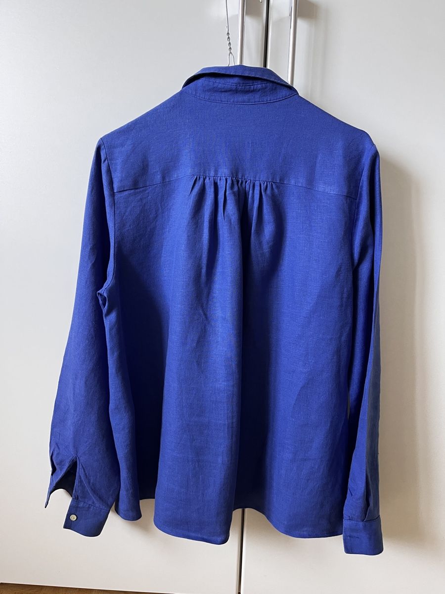 Globus Camicette: Globus Bluse blau Gr. 40 , 100% Leinen – Usato da Zürich venduto da Kleanthy 1
