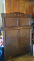 Letto singolo antico in legno con madreperla - periodo 1900
