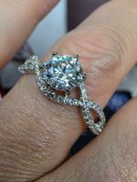 Bague argent avec diamant de moissanite de 1 ct certifié GRA