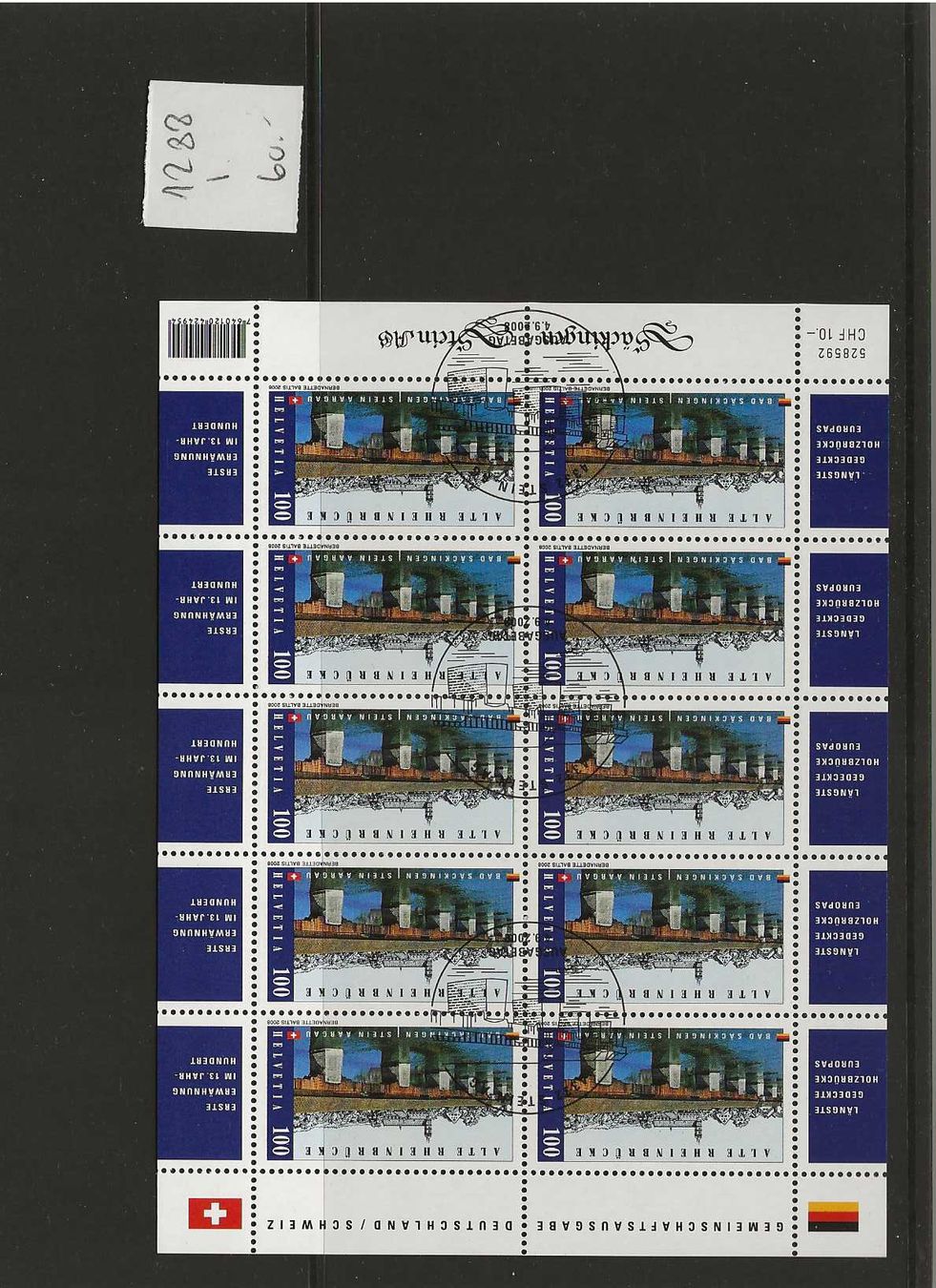 Tutti i francobolli: timbre 1288 feuillet de 10 timbres – Usato da Sorvilier venduto da carose01