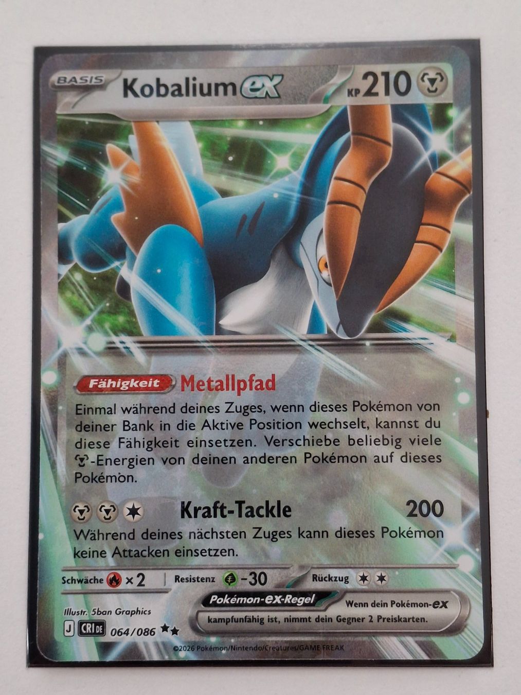 Pokémon Carte collezionabili: Wachsendes Chaos / Kobalium ex 064/086 DE – Nuovo (secondo la descrizione) da Zug venduto da Vorphalak