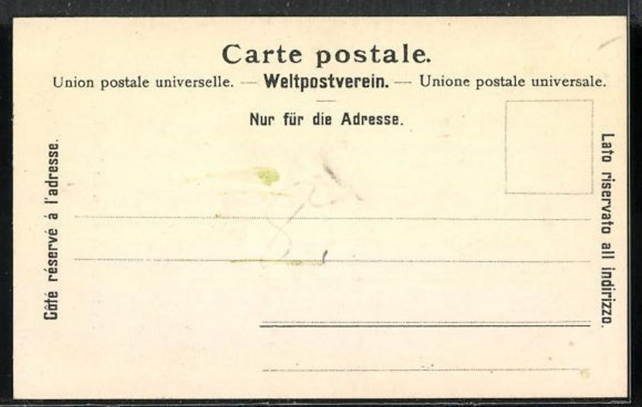Cartoline postali: Meyringen, Schulgasse mit Alpbachfall, um 1900 – Usato da Frauenfeld venduto da POML 1