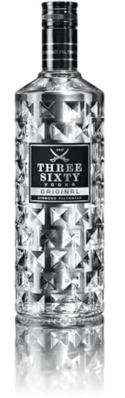 Spirituosen: 6 Fl. THREE SIXTY VODKA ORIGINAL Diamond filtrated Vodka – Neu und originalverpackt aus Bülach von StoreInShop.com 1