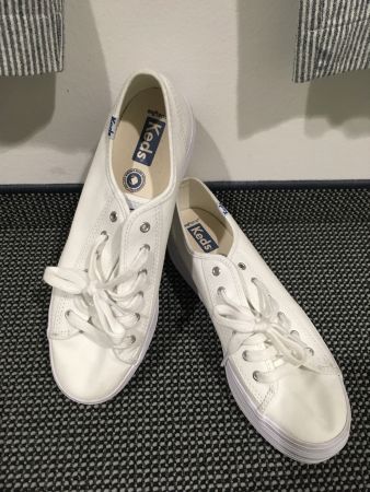 Keds Damen Schuhe, Plateau Sneaker Stoff weiss Gr 38