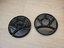 Lot de 2 assiettes compartimentées noires  🖤