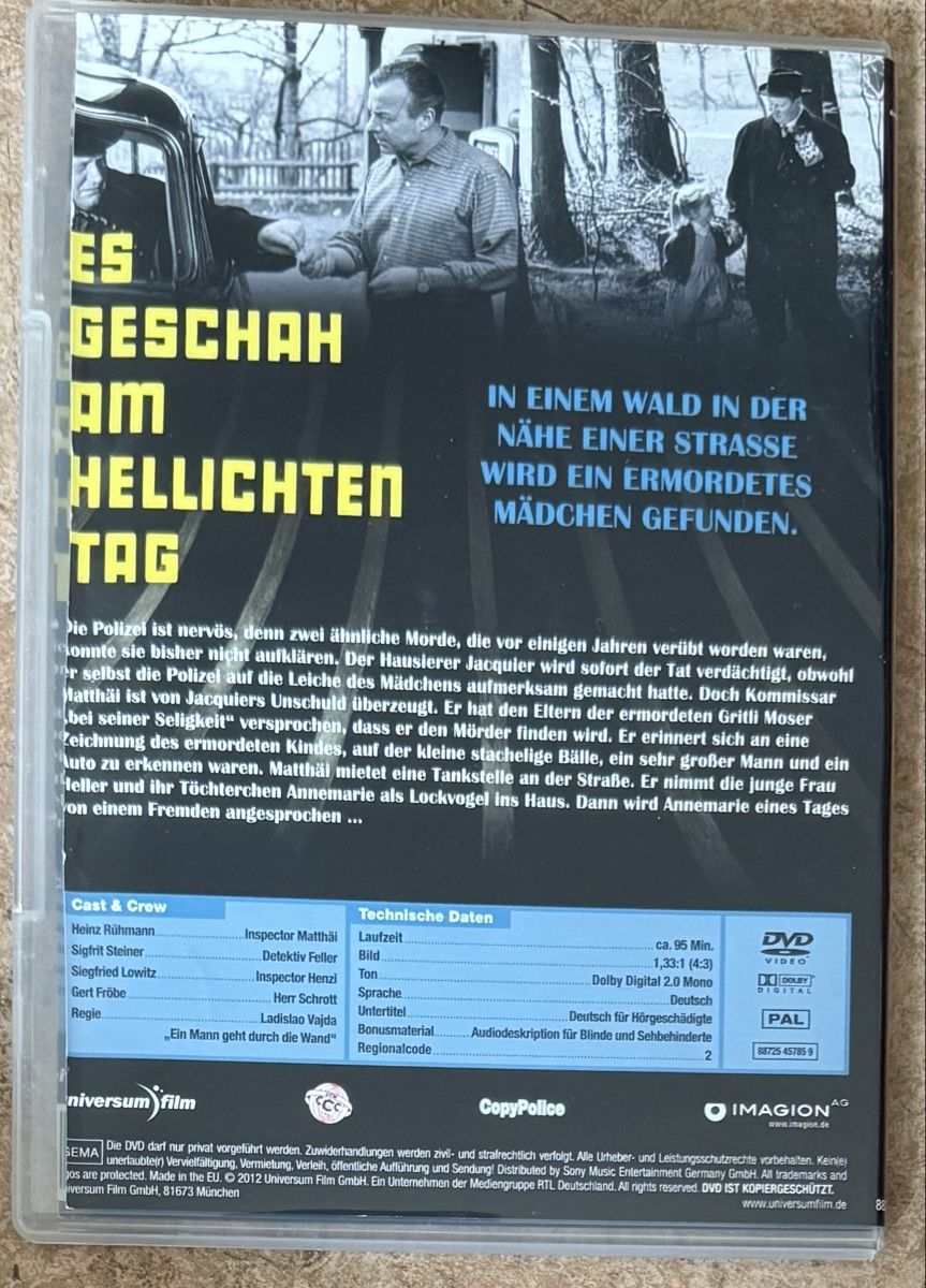 Tutti i DVDs: ES GESCHAH AM HELLICHTEN TAG – Nuovo (secondo la descrizione) da Dietikon venduto da AndreaSch01 1