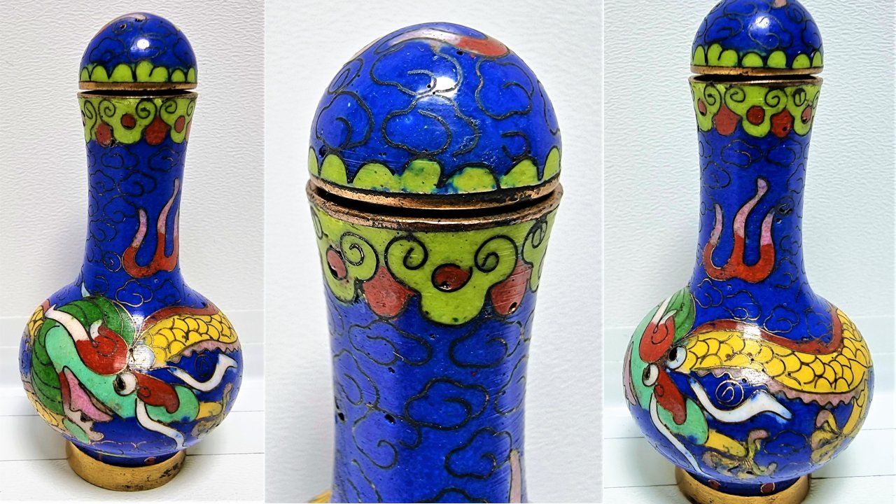Tutte le decorazioni: Chinesische Cloisonné mit Deckel in Form einer Vase – Usato da Emmenbrücke venduto da Lenssen