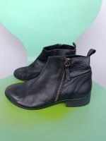 Schwarze Stiefeletten, Leder, Gr. 38