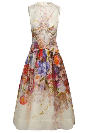 Zimmermann Silk Blend Midi Dress [Rrp $1800]