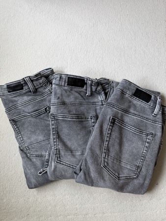3 Paar Jeans-Hosen von C&A, grey denim, Gr. 164, slim