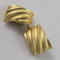 Vintage Clip Ohrringe goldfarben retro    702