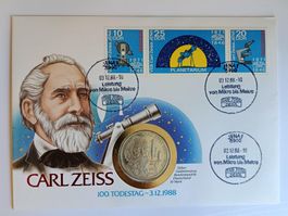 Numisbrief Carl Zeiss mit 10 DM Silber ab 1 Fr.