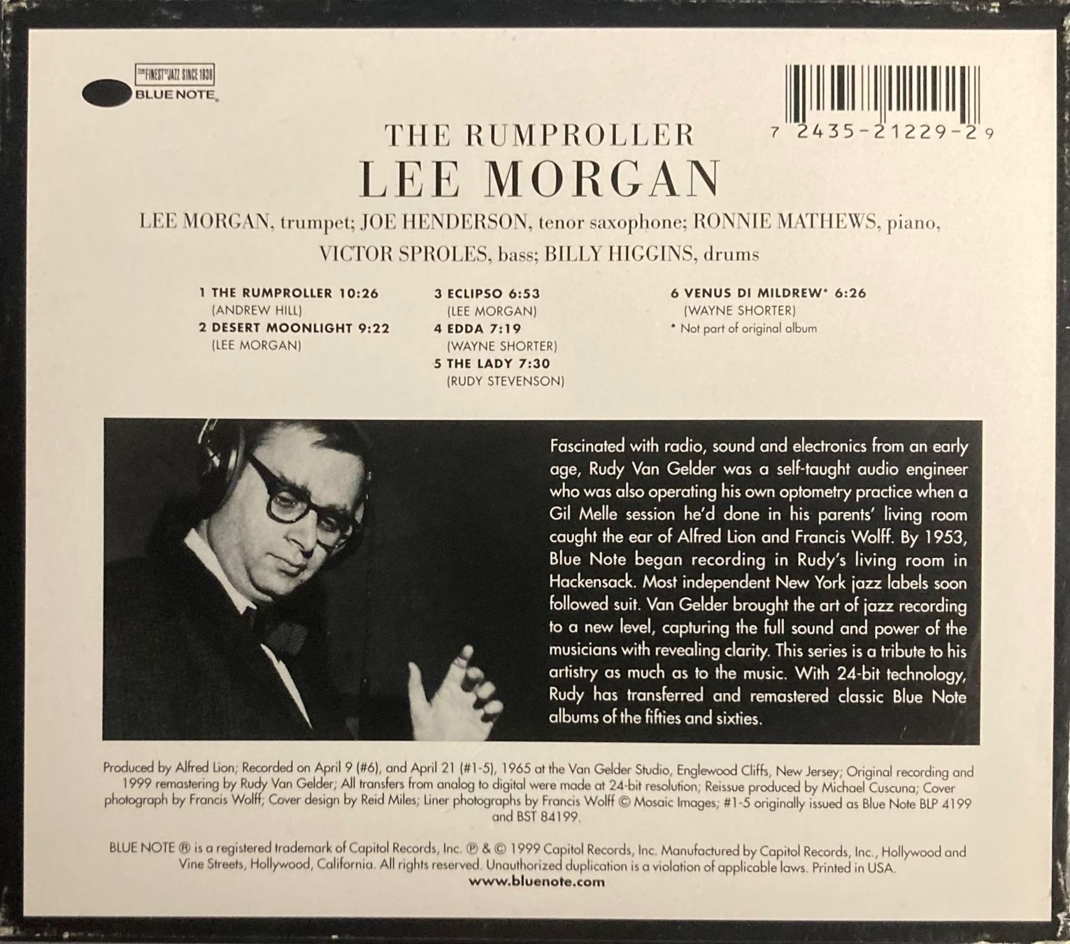 CD: LEE MORGAN - THE RUMPROLLER – Usato da Poliez-Pittet venduto da Newtown-Records 1