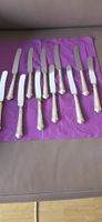 11 COUTEAUX ENTREMETS LAMES INOX,MANCHES ARGENT 800  