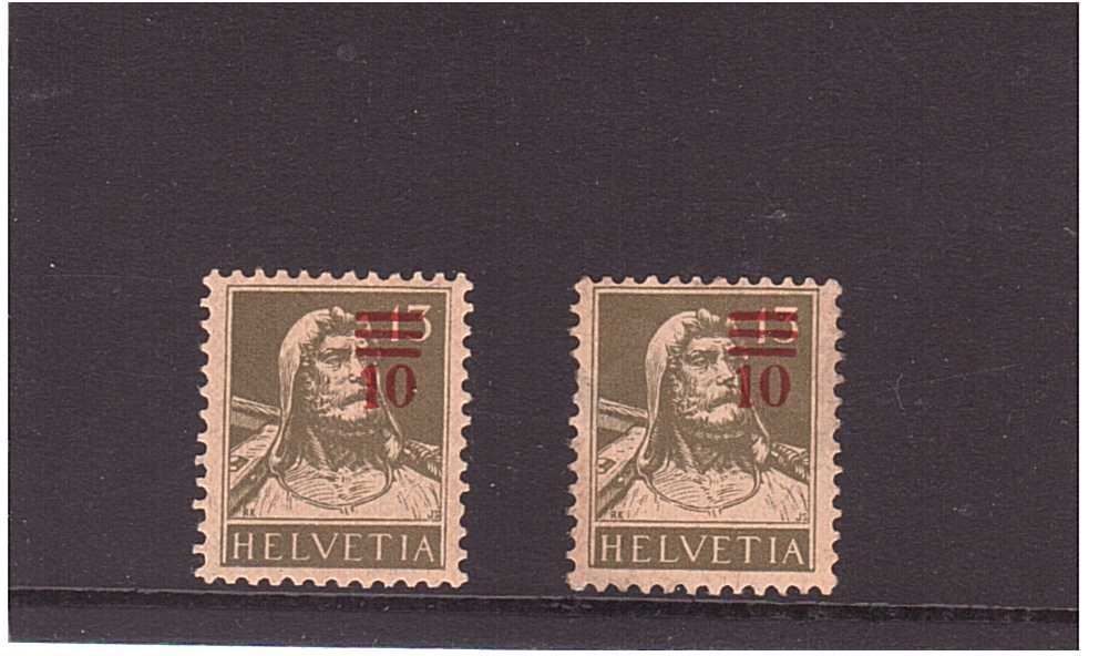 Tous les timbres: 1920 Aufbrauchsausgaben Tell – D'occasion à Rheinau par loxis