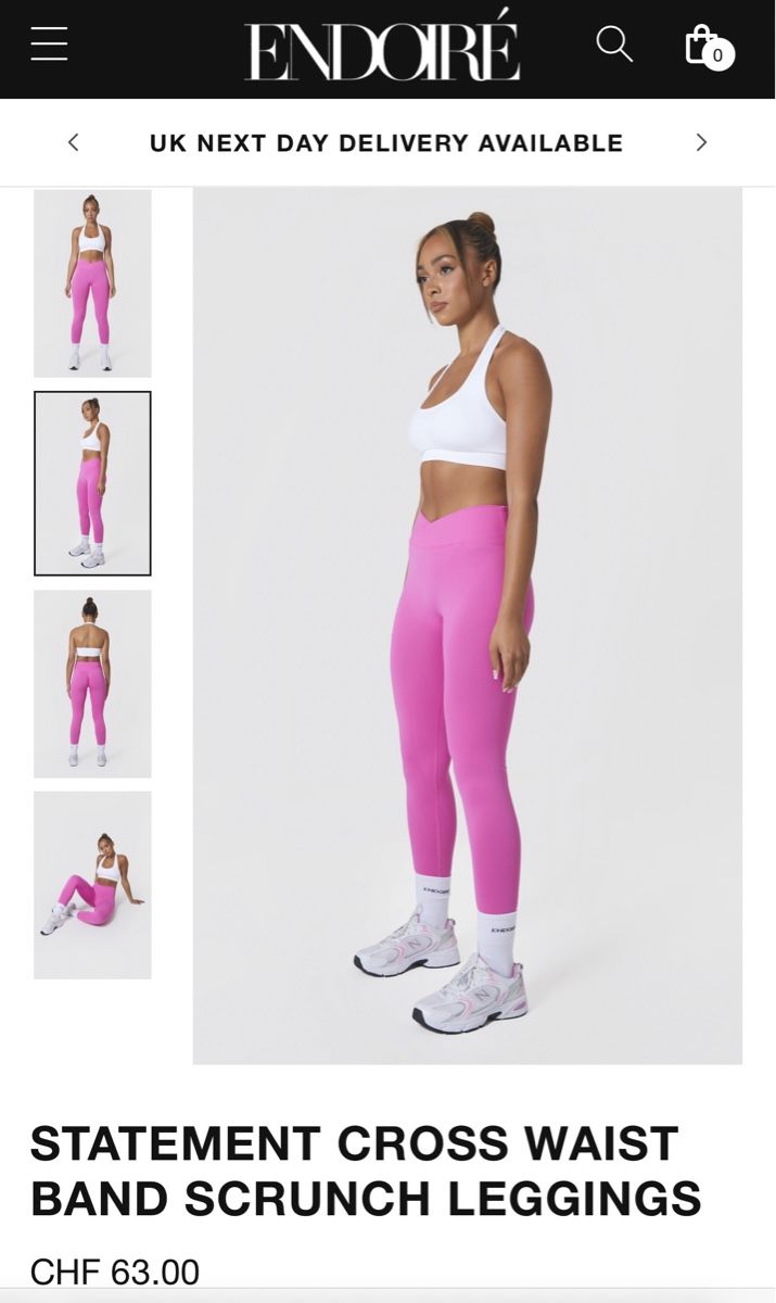 Leggings: ENDOIRÉ V-Shape Leggins Grösse M, pink – Nuovo e nell'imballaggio originale da Eglisau venduto da Brewster1 2