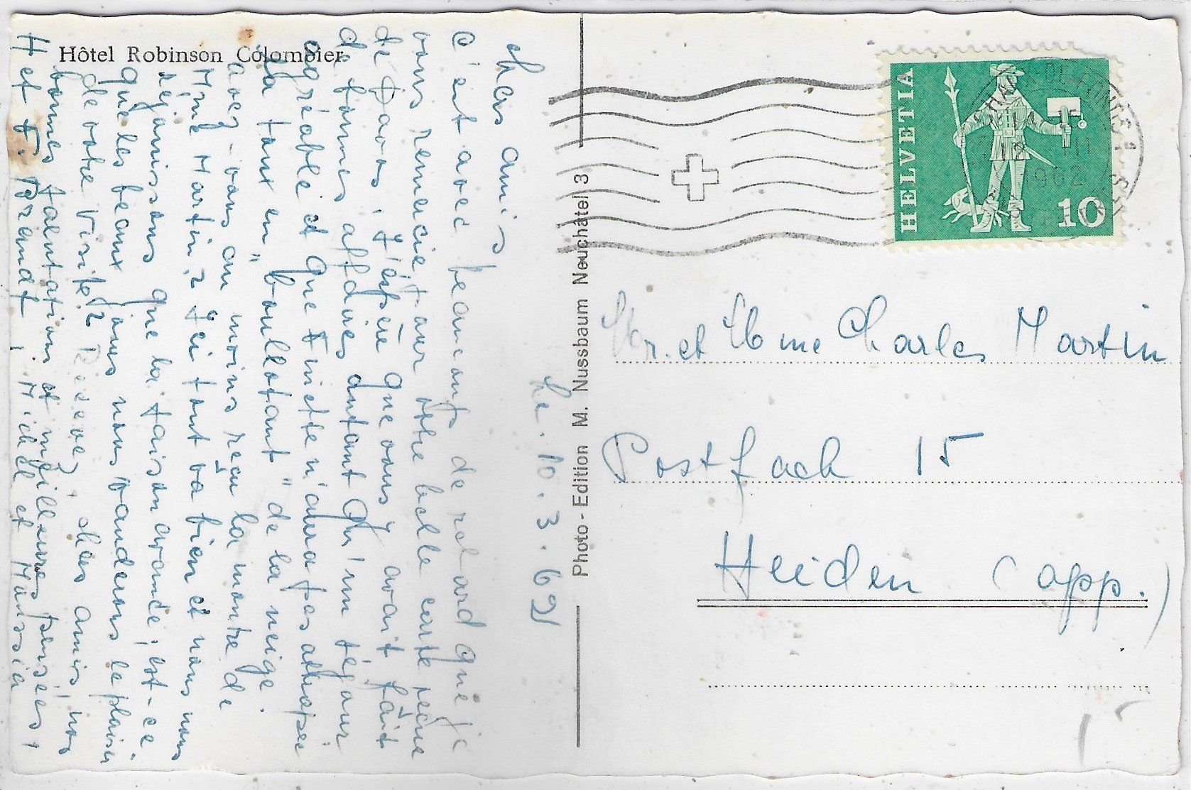 Cartoline postali: Hotel Robinson - Colombier – Usato da Ettingen venduto da Kartenplanet 1