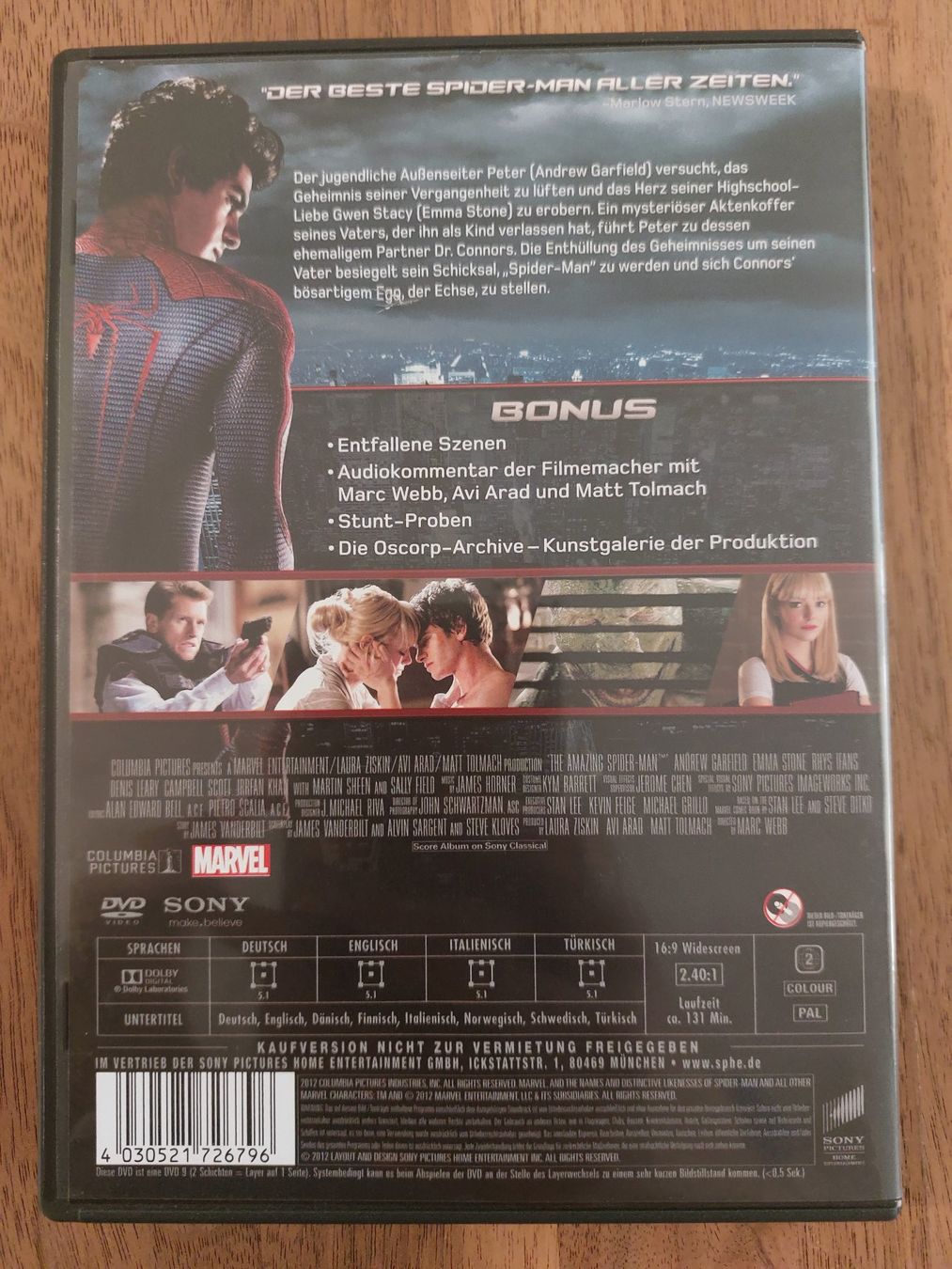 Tutti i DVDs: DVD - The Amazing Spider-Man – Usato da Rheinfelden venduto da FilmAuktion 1