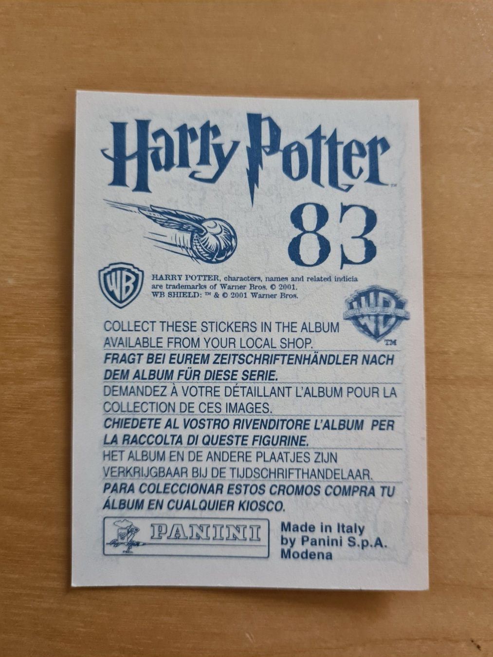 Panini Carte collezionabili: Panini Harry Potter Nr. 83 – Nuovo (secondo la descrizione) da Oberwil BL venduto da Spieltopia 1