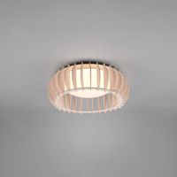 LED Deckenleuchte, Holzelemente, 40 cm Ø