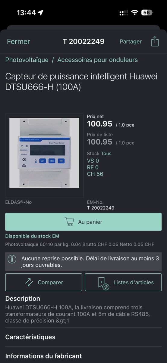 Misurare: Smart Power Sensor Huawei DTSU666-H 100A neuwertig – Nuovo e nell'imballaggio originale da Martigny venduto da ddo_2mcv 4