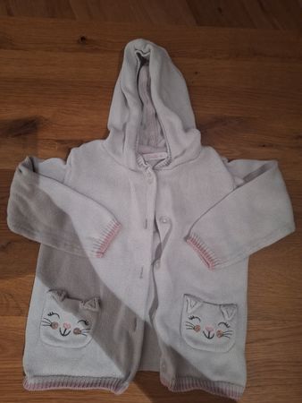 Strickjacke mit Kapuze Katzenmotiv