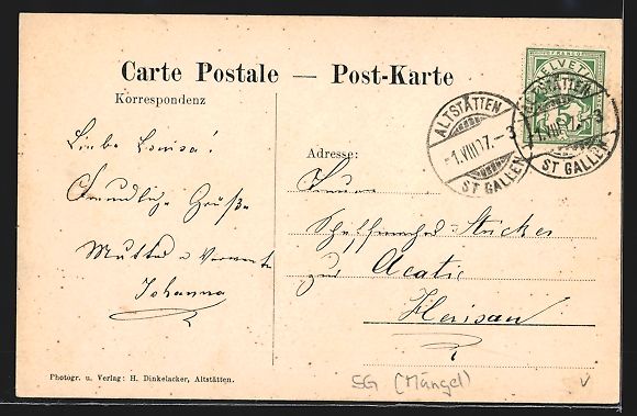 Cartoline postali: Altstätten, Marktgasse mit Ladengesch – Usato da Berlin venduto da bartko-reher 1