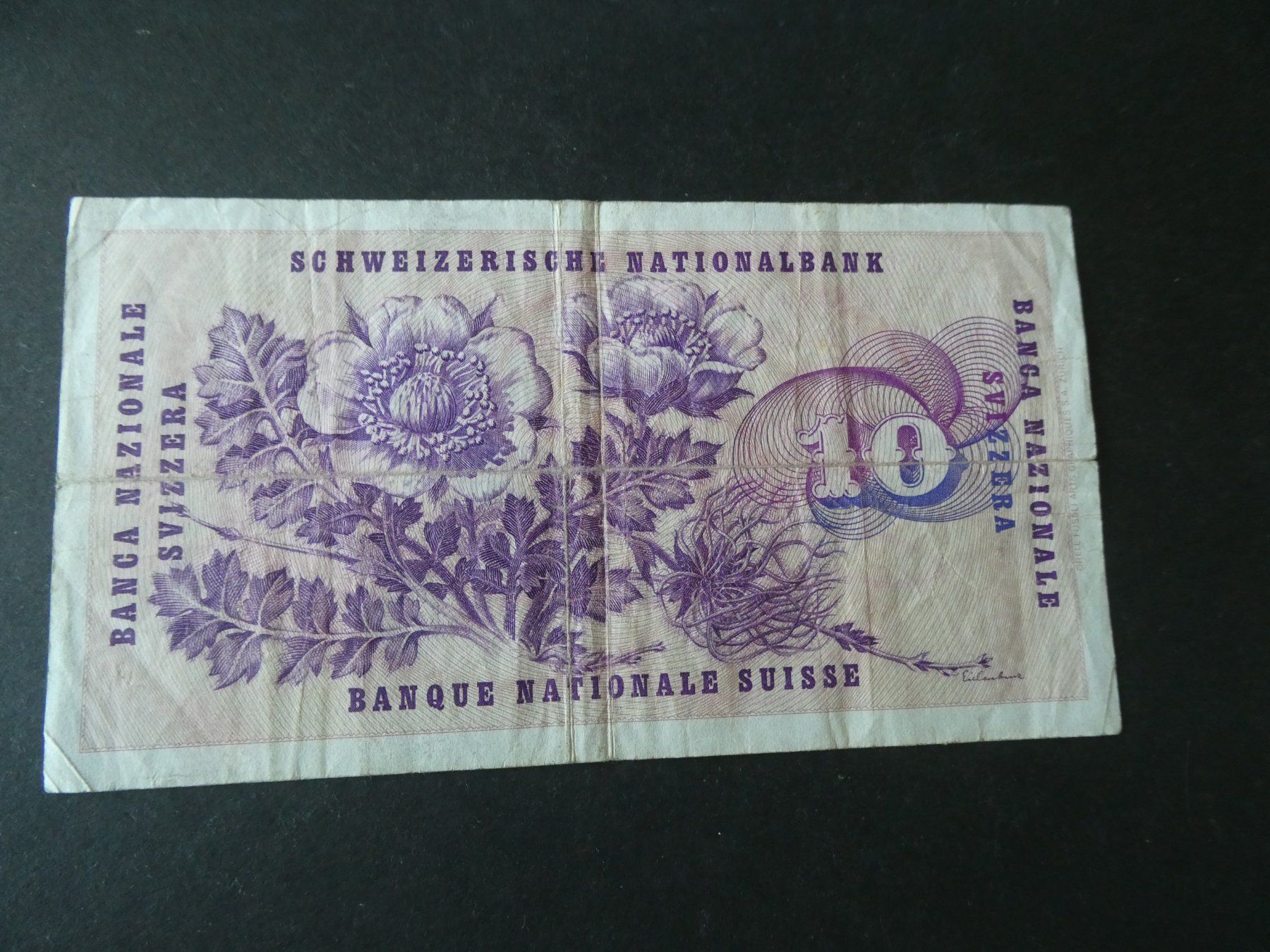 Billets de banque: Schweiz 1973, 10 Franken – D'occasion à Hinterforst par Rohusri 1