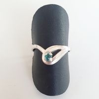 Vintage Damenring,  Silberring 835 mit blauem Stein Gr.16,3