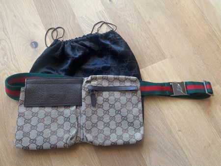 Gucci Brown GG Sac de ceinture en toile Marron Beige