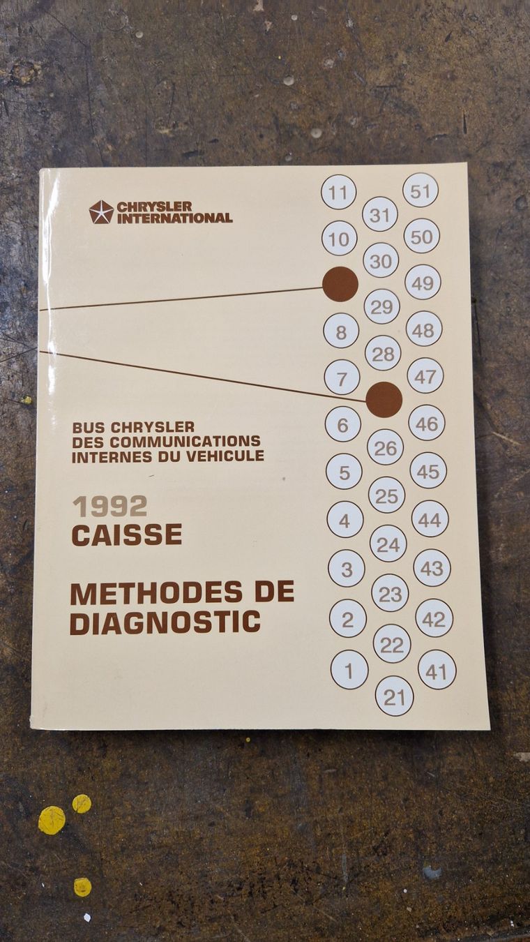 Livres: Methodes de diagnostic: bus Chrysler des communications 1992 – D'occasion à Zürich par jhkag