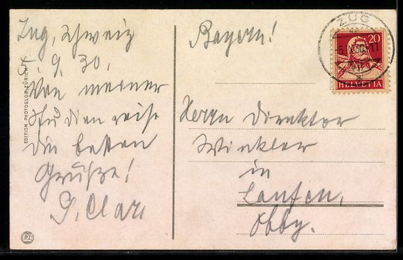 Cartoline postali: Zug, Teilansicht mit Kirche, Eiger, Mön – Usato da Berlin venduto da bartko-reher 1
