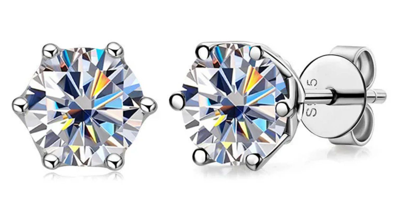 Orecchini pendenti & Orecchini a lobo: 2.00(total)ct VVS1WHITE MOISSANITE earrings with certificate – Nuovo e nell'imballaggio originale da Genève venduto da AWWA