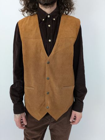 Vintage Wildlederweste, Grösse XL