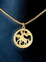 Saint George protection necklace made of gold-plated steel.