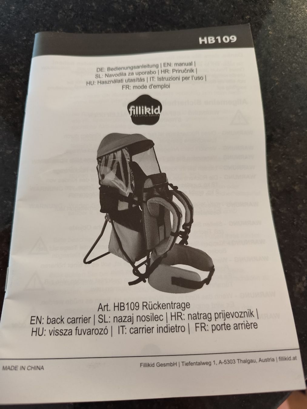 Fillikid Marsupi portabebè: Kindertrage – Nuovo (secondo la descrizione) da Stettlen venduto da gpa18 6