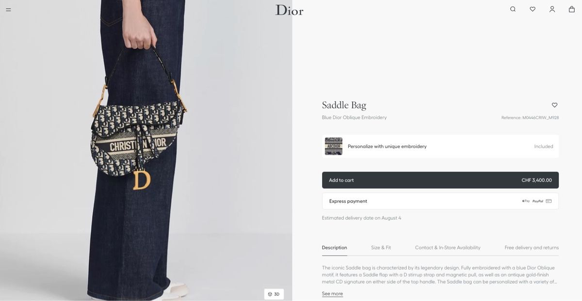 Dior Taschen für Damen: Authentic Dior Saddle Bag + Original Dior Shoulder Strap – Neu (gemäss Beschreibung) aus Zürich von YumYum 7