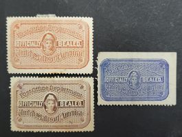 1877, USA  -  Rücksendemarken