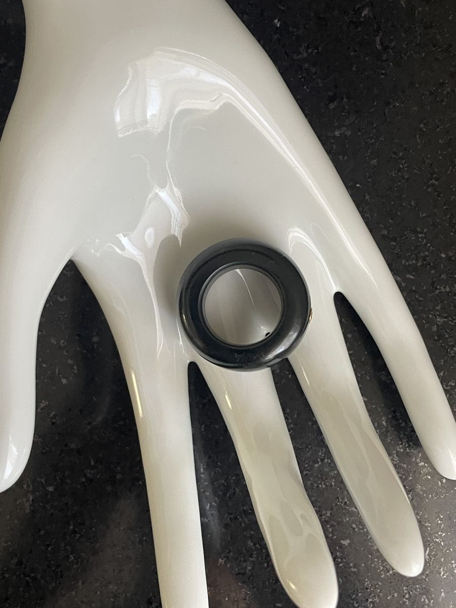 Anelli: UHL Jadeit Ring mit Brillant, ca Gr. 62, schwarz – Usato da Neuhausen am Rheinfall venduto da noelle0810 2