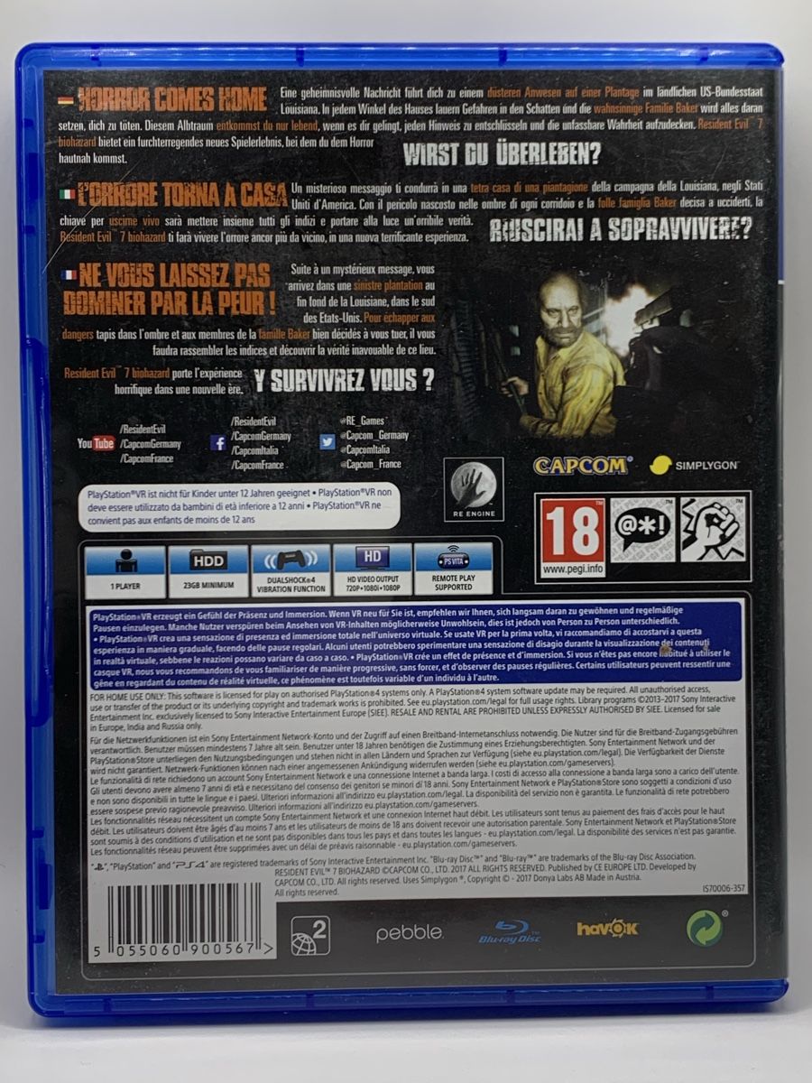 Sony Giochi: Resident Evil 7 Biohazard - PS4 – Usato da Ostermundigen venduto da RG-Collector 1