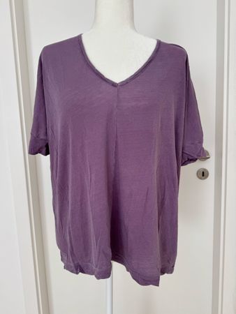 Splendid Small Purple Casual Summer T-Shirt Top V-Neck
