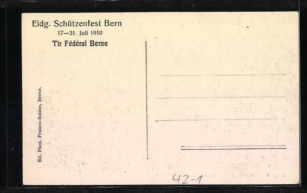 Cartoline postali: Bern, Eidg. Schützenfest 1910, Festzug  – Usato da Berlin venduto da bartko-reher 1