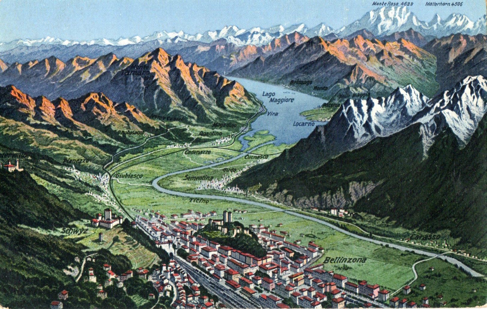 Cartoline postali: Panorama del Bellinzonese – Nuovo (secondo la descrizione) da Melano venduto da pisonsdro